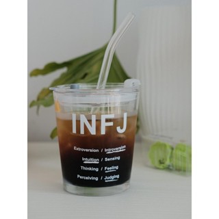 【臺灣出貨】ins風mbti16人格帶蓋吸管玻璃杯隨行杯咖啡杯水杯子 玻璃水杯 咖啡杯 牛奶杯 拿鐵杯 家居用品 吸管杯