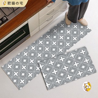 【臺灣現貨丨大尺寸地墊】 北歐花磚廚房地墊 矽藻土軟地墊 吸水吸油 防滑地墊 珪藻土地墊 腳踏墊 長地墊 防水防油