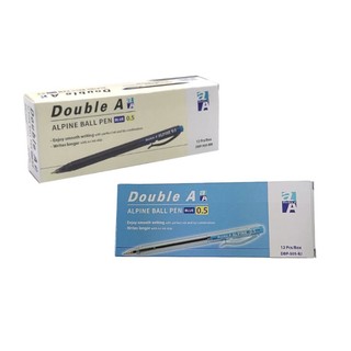 Double A Alpine按壓式原子筆0.5mm-藍(12入/盒)(新舊版隨機出貨) 墊腳石購物網