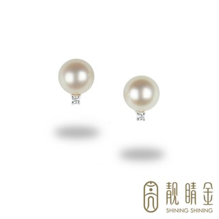 【靚睛金珠寶】珍珠耳環 天然珍珠 18K金