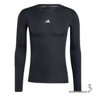 Adidas 緊身長袖上衣 男裝 排汗 黑【運動世界】JE6702