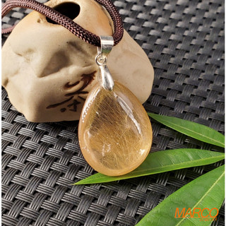 【MARCO寶石】咖啡鈦晶墜子566 吊墜 墜飾 項鍊 飾品 天然水晶 鈦晶 清透 開運招財