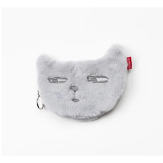 日本 THE THREE CATS 拉鍊包 零錢包 貓咪絨毛小包 12cm/15cm 包 咖啡貓灰貓奶茶貓