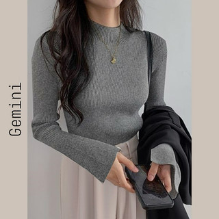 🌸Gemini🌸 預購丨日本GRL 高領喇叭袖羅紋針織上衣 秋冬必備內搭 k9086d
