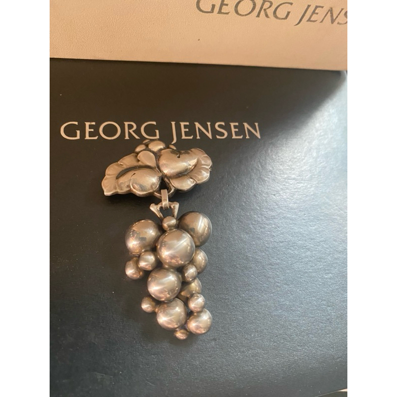 Georg Jensen喬治傑生GJ#217B 丹麥製 氣孔版 大葡萄胸針