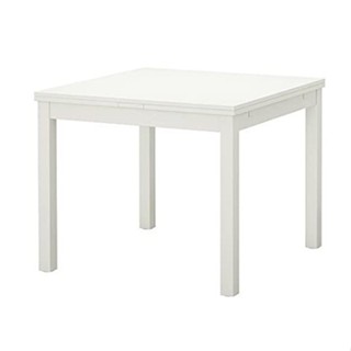 絕版品/北歐LOFT風格IKEA宜家BJURSTA延伸桌實木餐桌工作桌/白色/90x90x74/二手八成新/特$3980