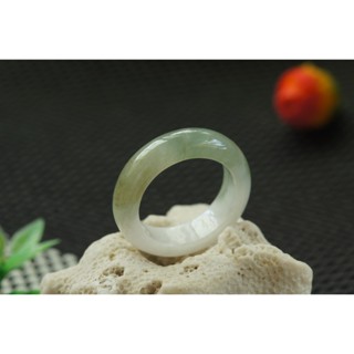 特價U3110戒指❀14# 翡翠玉A貨冰潤飄油花寬版戒圈指環戒子【緬甸玉翠軒】玉首飾品 男女款式