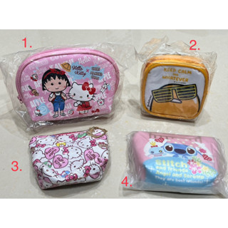 全新現貨-櫻桃小丸子X Hello Kitty萬用收納包/蛋黃哥方形零錢包/Hello Kitty零錢包/史迪奇零錢包