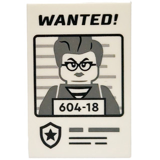 LEGO 樂高 白色 印刷 2X3 通緝 海報 'WANTED!' '604-18' 26603pb395