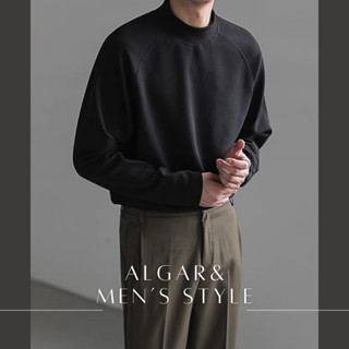 【Algar選品】韓國ins半高領美拉德打底衫 秋冬 長袖 打底 內搭 上衣 保暖 穿搭 長T 莫代爾 素面 百搭 親膚