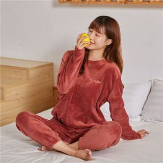 Lam 睡衣女 居家服 睡褲 【睡衣套裝】 女裝 居家服 珊瑚絨睡衣 絨毛睡衣 睡衣冬天 加厚加絨 可愛睡衣 毛毛睡衣