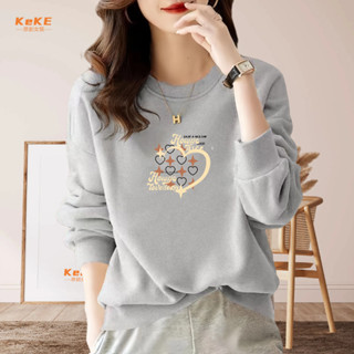 【現貨】S-4XL 寬鬆大學t 韓系衛衣女韓版圓領百搭簡約顯瘦氣質媽媽裝上衣女 大學t長袖韓版大學t女 秋冬衛衣199B