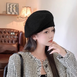 【Fee現貨6色】夏天馬海毛貝蕾帽針織帽毛帽畫家帽🔥大頭圍老帽 毛帽女 毛絨帽 帽子 針織帽 女生帽子