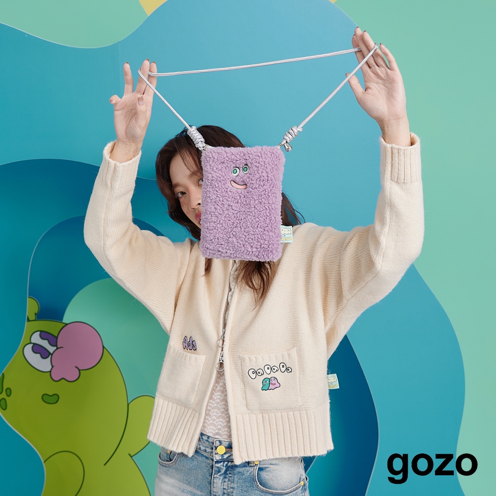 【gozo】gozoxKINGJUN&Ada毛絨斜背小廢包(紫色_F) |   小包 斜背包