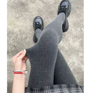 日系秋冬季刷毛保暖內搭褲子 打底褲女生外穿彈力棉褲長褲 燕麥色加絨加厚韓國學生緊身褲 瑜伽褲 內穿秋褲 一體褲 羊絨褲