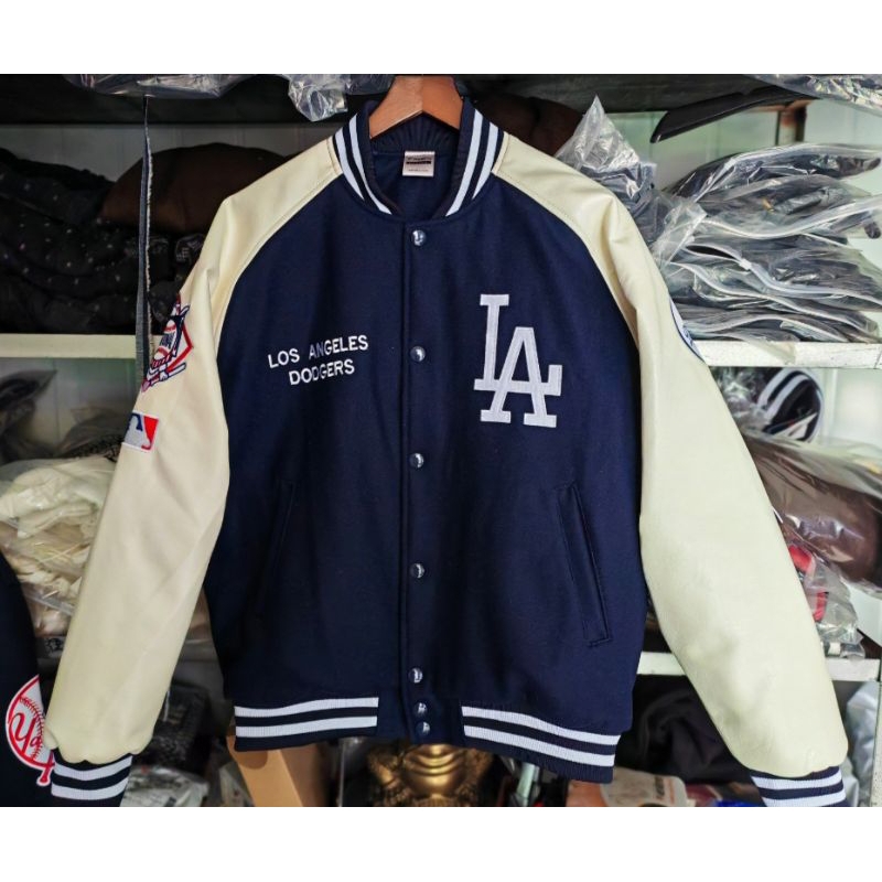 LA Dodgers 洛杉磯 道奇隊 皮革袖 棒球外套 夾克 大谷翔平 嘻哈 饒舌 尺寸L~XXL