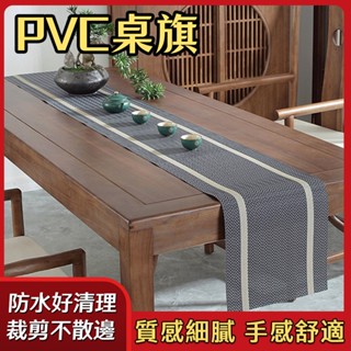 ECHAIN TECH 桌旗 客製化 餐墊 PVC隔熱墊 餐桌墊 防水墊 防燙墊 隔餐墊 餐桌防滑墊 茶臺墊-波浪藍