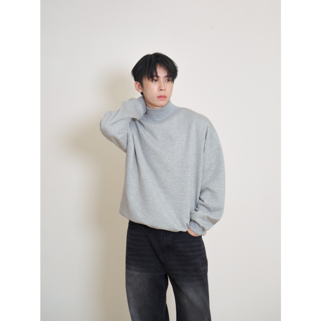 【KOREA MOOS】7 COLOR小高領刷毛鋪棉長袖純棉衛衣大學T 長袖 大學t 衣服 長袖上衣