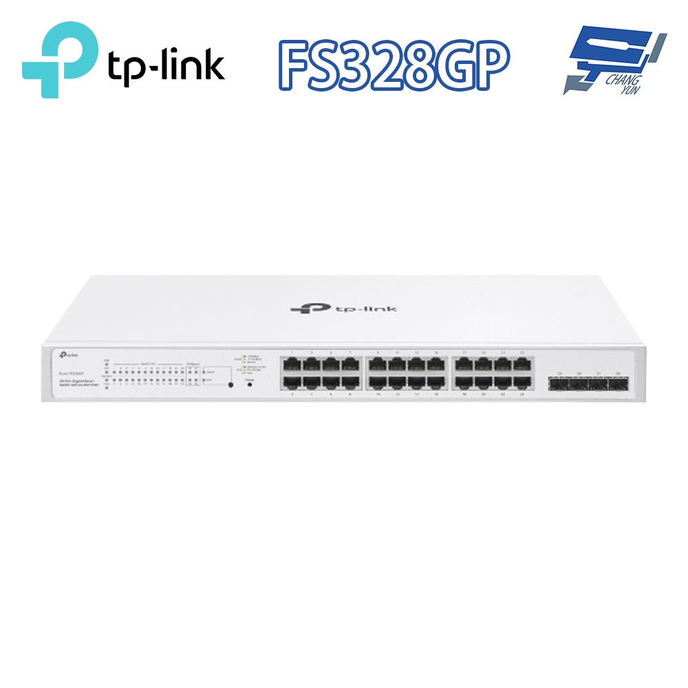 TP-LINK 昌運監視器 Festa FS328GP 28埠 Gigabit 智慧型交換器 含24埠PoE+