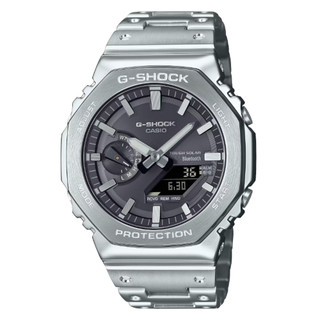 【CASIO】G-SHOCK 全金屬農家橡樹 銀殼黑麵 現貨 太陽能電波x藍芽連結 GM-B2100SD-1A台灣公司貨