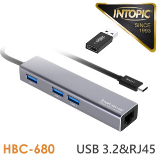 INTOPIC HBC-680 USB3.2&RJ45鋁合金集線器