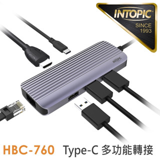 INTOPIC HBC-760 六合一多功能Type-C轉接器