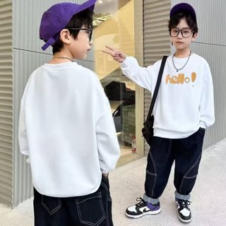 JUSTIN 臺灣現貨 男童長袖t恤2024新款帥氣男孩童裝春秋款學生男童中大童休閒衛衣寬鬆百搭洋氣兒童上衣