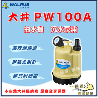 ❗最便宜❗【一級泵】🌸免運🌸 大井 PW100A 1/8HP 1" 家用小型 沉水泵浦 抽水機 水龜 清除積水