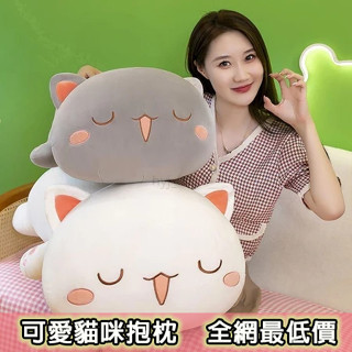 【熱賣好物】貓咪玩偶抱枕 蜜桃貓 睡覺可拆洗床上 可愛玩偶 佈娃娃 午睡送女生 交換禮物 生日禮物 安撫娃娃玩偶 貓咪公