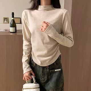 愛依依 長袖上衣 發熱衣 保暖衫 打底內搭衫M-XL秋冬加厚德絨長袖半高領打底衫MB127-N4610-2.