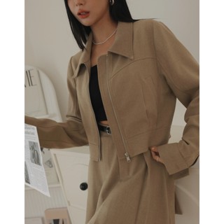 AIR SPACE LADY 經典挺版拉鍊外套(卡其/粉紅) 女裝 現貨
