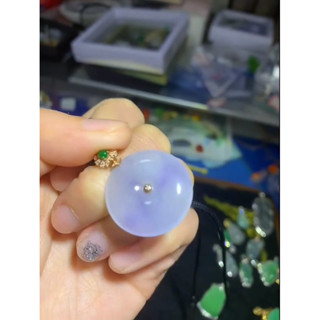 冰起膠飄紫平安扣吊墜❤️a貨翡翠18k鑽石下標聊聊