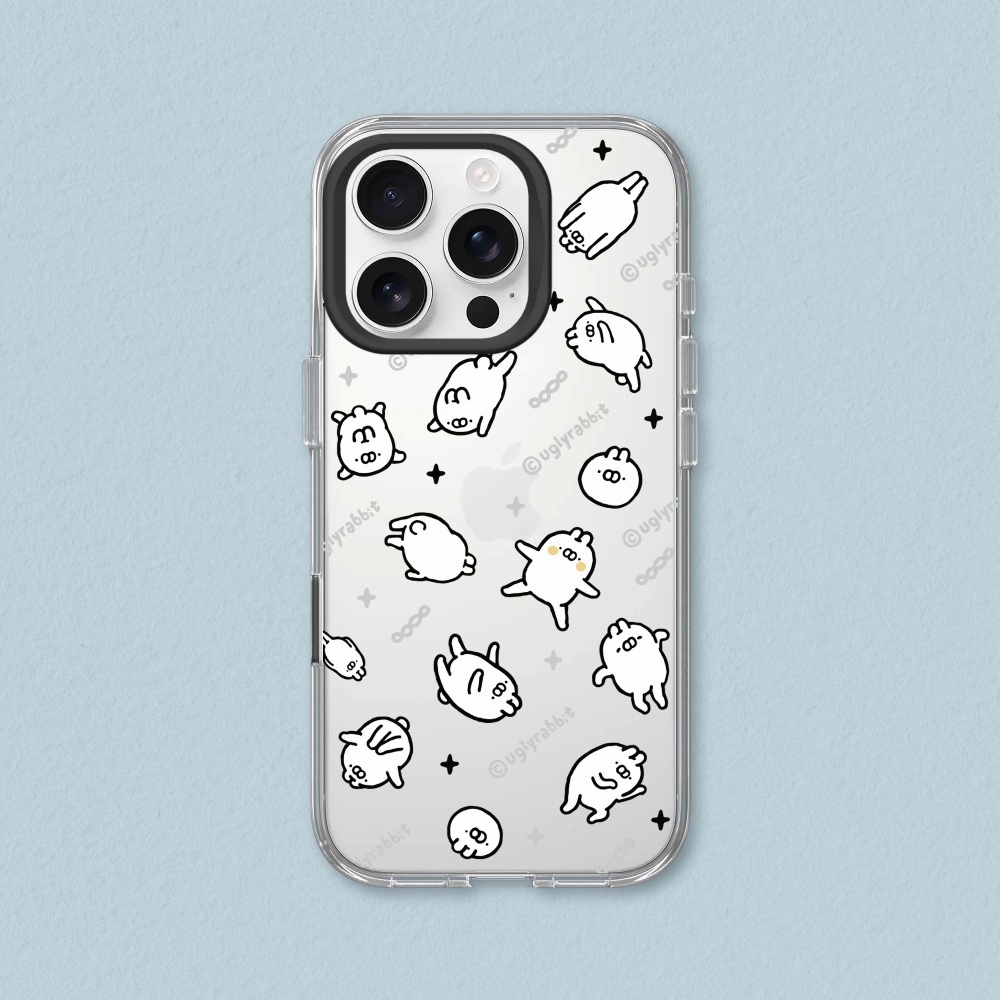 犀牛盾 適用iPhone Clear透明防摔手機殼∣醜白兔系列/印花經典款