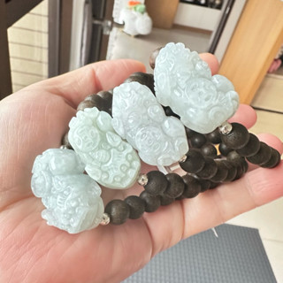 🧚‍♀️旺小妞🧚‍♀️天然A貨翡翠貔貅沉香手串 原創設計翡翠沉香手串 花香味