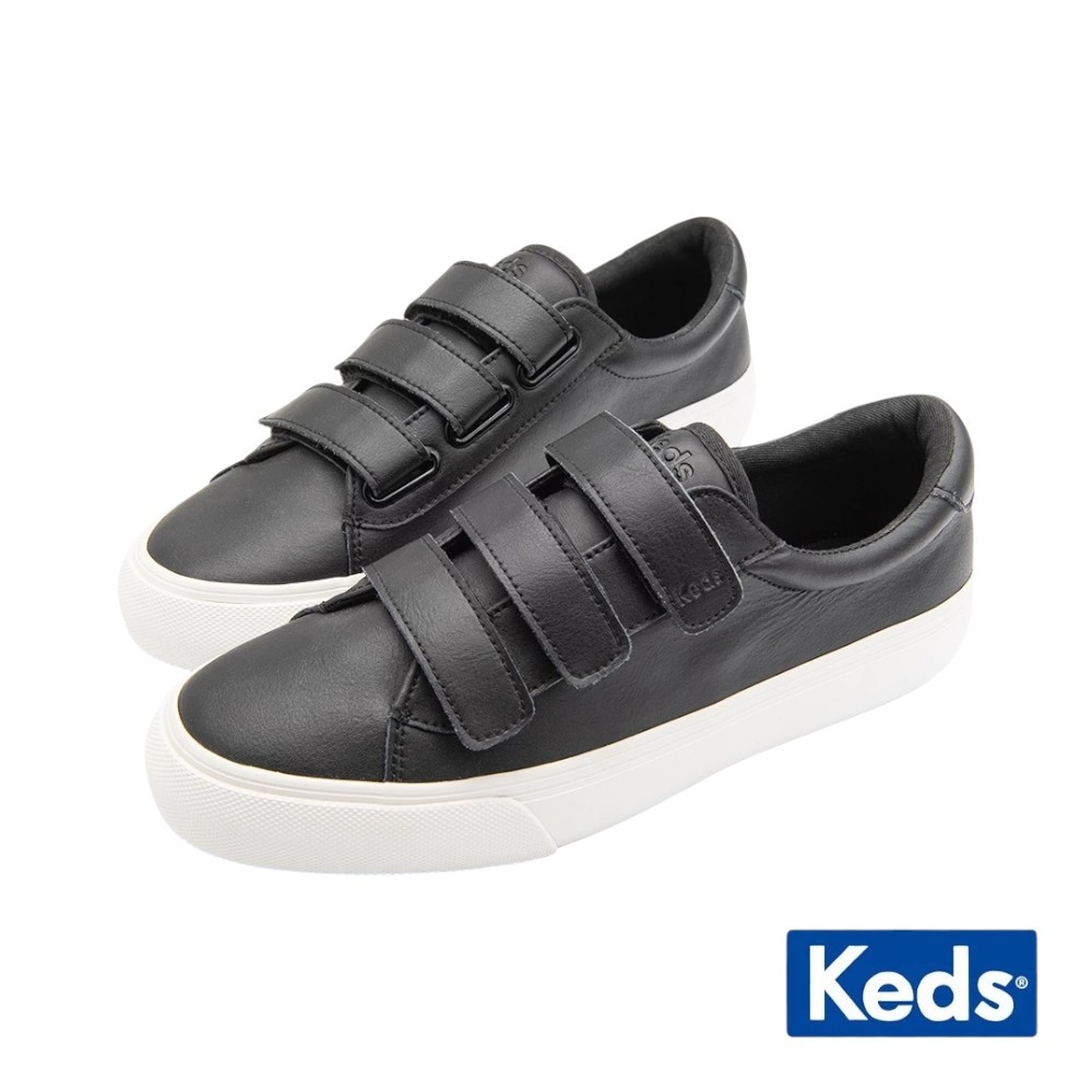 Keds JUMP KICK V 時尚皮革魔鬼氈厚底休閒鞋 9243W123055