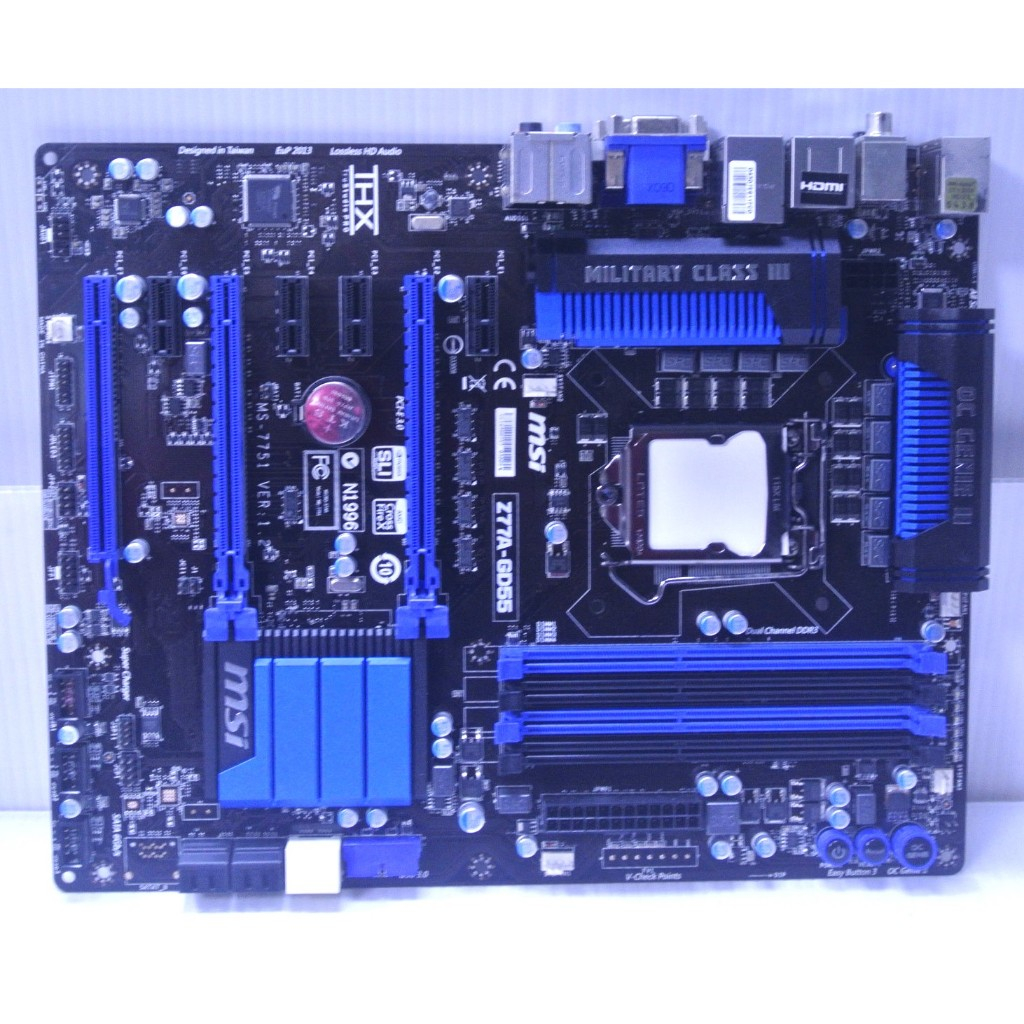 立騰科技電腦 ~ 微星Z77A-GD55 1155主機板 附檔板