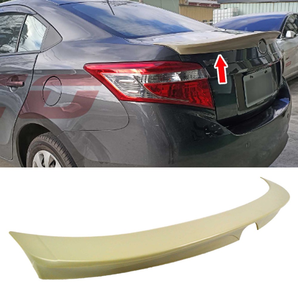 TOYOTA VIOS 四門 OE款 改款前 尾翼 後擾流 改裝配件 ABS材質 素材 亮黑 2014-2017
