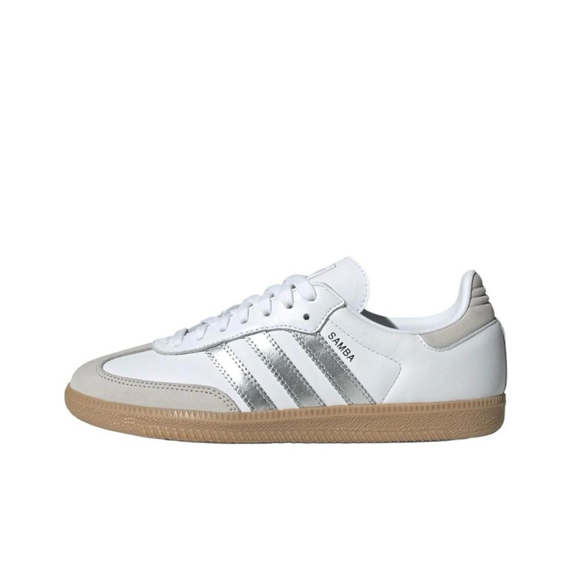 ADIDAS SAMBA OG W 白銀色 麂皮 皮革 復古 焦糖底 德訓鞋 休閒鞋JI2725