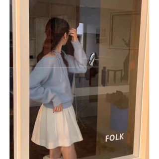 조세핀Josephine shop 조세핀微微一露韓國選品糖果不規則斜肩繫帶穿搭寬鬆慵懶風露肩針織衣