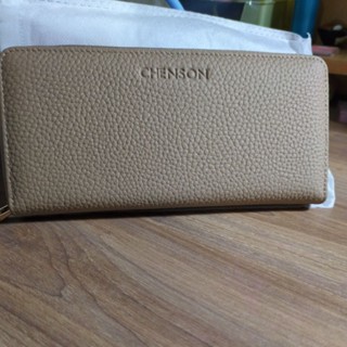 全新真品-CHENSON真皮12卡風琴卡層包複式長夾