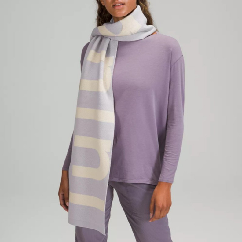 (PSM街頭潮流選)加拿大運動第一品牌 LULULEMON Wool-Blend Knit 羊毛混紡針織標誌圍巾