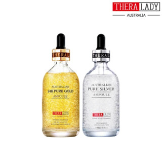 澳洲Thera Lady大金瓶24K奈米黃金精華液100ml + 大銀瓶奈米銀美白精華液100ml