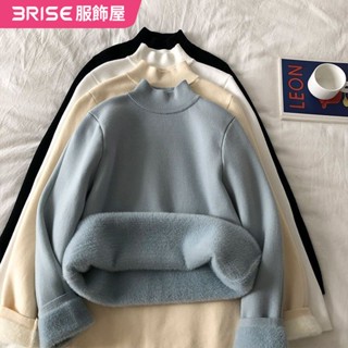 【免運】保暖打底衣 半高領一體絨中領針織衫打底上衣女冬季加絨加厚長袖毛衣保暖內搭春秋冬季 多色可選R431