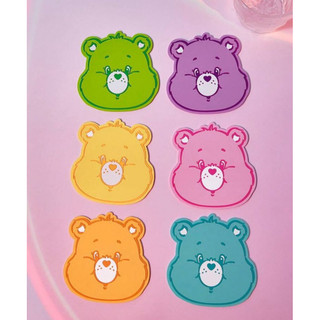Care Bears 彩虹熊杯墊 黃色 粉色 紫色 綠色 藍色 橘色