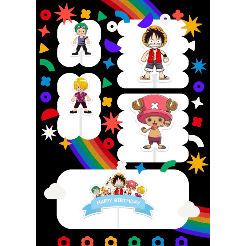 航海王蛋糕裝飾/航海王蛋糕插牌/航海王蛋糕插卡/航海王插牌/航海王蛋糕組/生日蛋糕插牌