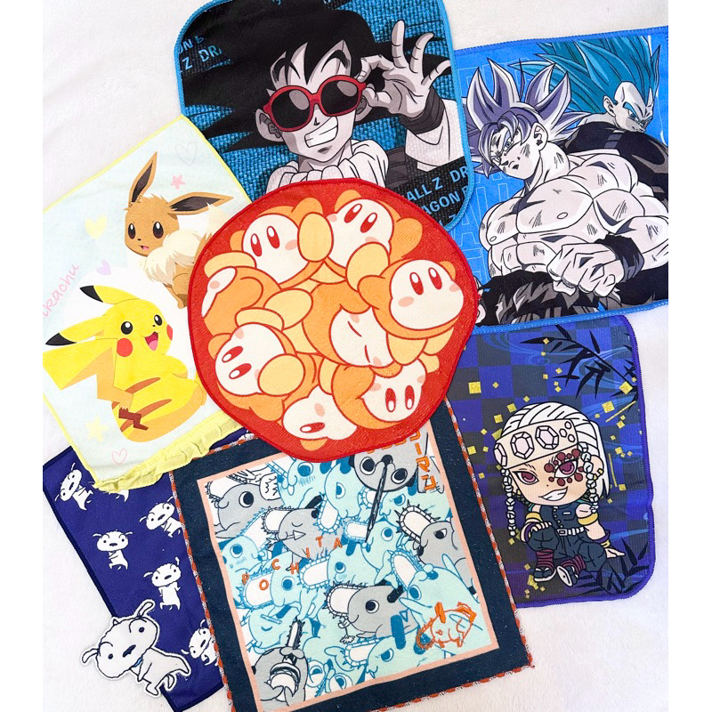 日單《寶可夢/七龍珠/烏普/比克/鏈鋸人/波奇塔 / 鬼滅之刃/兔丸/星之卡比/伊布/超細纖維》小方巾 方巾 手帕 餐墊