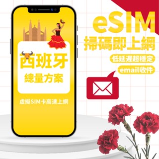 【eSIMmart】西班牙eSIM| 高速上網1-5天 贈歐洲多國通用 網絡卡 歐洲 西班牙 eSIM esim卡 網路卡