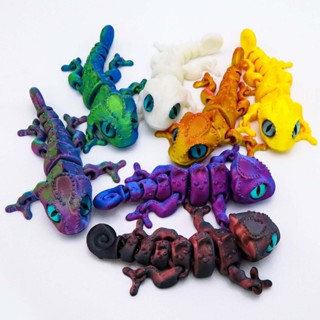 ［臺灣現貨］3D列印 幸運人偶 動物配件-變色龍(PLA完成品)10公分-全脊椎 關節 可動-模型-袋裝/盒裝