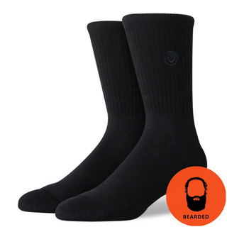 【 🇺🇸大鬍子美國襪子選品 】BEARDED - ICON CREW SOCKS經典黑色系列功能運動長襪（美國公司貨）