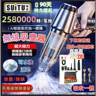 【BSMI認證】SUITU 6652Pro德國無刷小鋼炮吸塵器 多功能吹塵抽氣充氣 便攜式家用車用吸塵器 車用除灰清潔